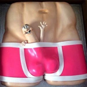 Californian Los Angeles Hiding Peeking out pink underwear exotic cake