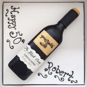 Black bottle cake