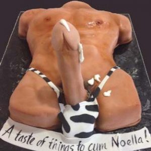 One foot trunk Weiner stand up erotic Chicago torso cake