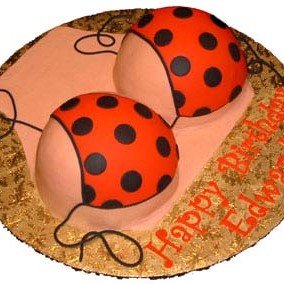 Vivacious extra large animated like giant mama tits and red polka dot string bikini